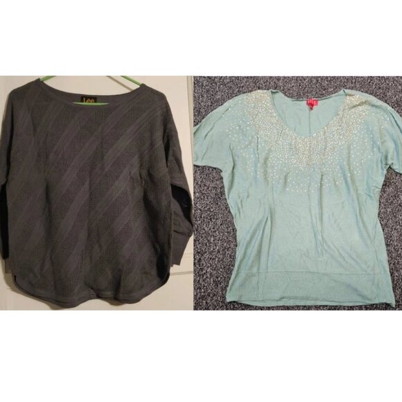 BOGO🎀BUNDLE OF TWO 3/4 sleeve sweaters- Size Large - Picture 1 of 4